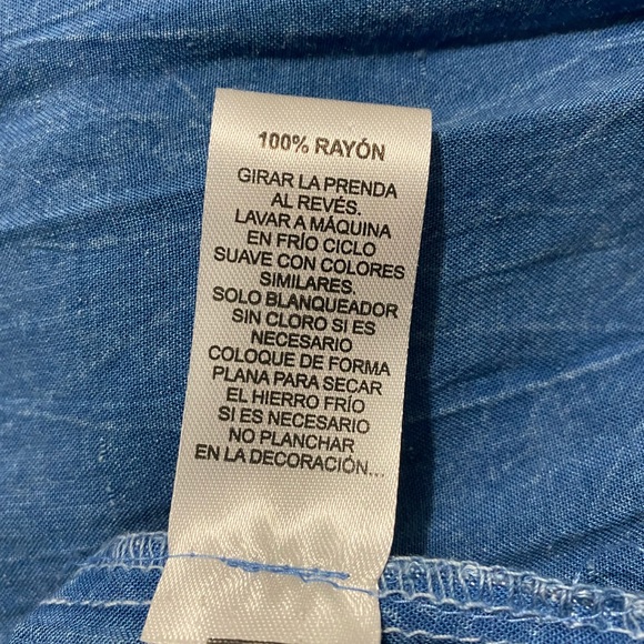 Chances T Linen Stonewashed Blue Babydoll Dress - Picture 5 of 10